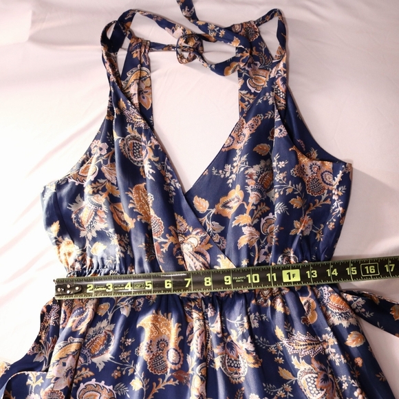 Elegant Anthropologie Jumpsuit in Navy Blue, Paisley Pattern Size XS - Picture 7 of 8